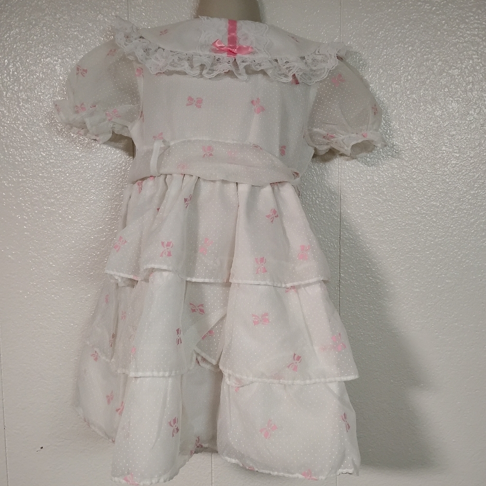 Vintage Jill Lynn Dress Size 4 Flower Girl Holiday Event  Sheer Lace Coquette...